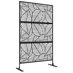 Biombo de 3 paneles 122x198 cm separador de ambientes con soporte y tornillos de expansión negro