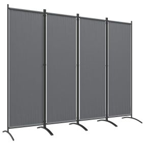 Biombo separador de ambientes de 4 paneles 221x172 cm plegable gris oscuro