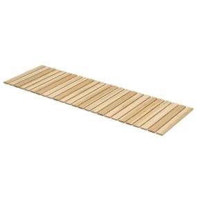 Camino de jardín de madera 120x38 cm pasarela recta enrollable para exteriores natural