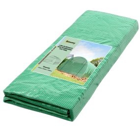 Cubierta de repuesto para invernadero de polietileno 6x3x2 m verde con 12 ventanas y puerta enrollable