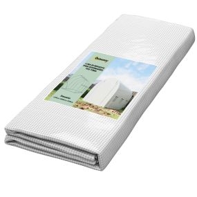 Cubierta de repuesto para invernadero de polietileno 3x2x2 m blanca con 6 ventanas y puerta enrollable