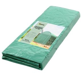 Cubierta de repuesto para invernadero de polietileno 3x2x2 m verde con 6 ventanas y puerta enrollable
