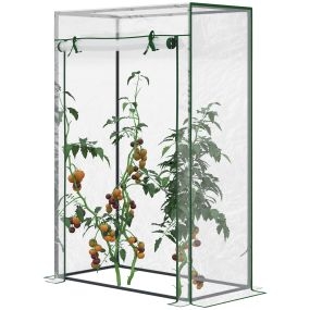 Invernadero de jardín exterior con puerta enrollable y estructura de acero 100x50x150 cm transparente