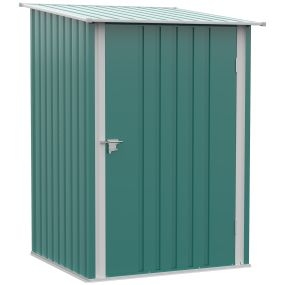 Cobertizo de jardín exterior metálico 0,92 m² 100x103x160 cm verde con 1 puerta y cerradura