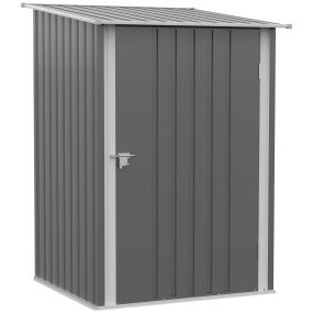 Cobertizo de jardín exterior metálico gris 100x103x160 cm con 1 puerta y cerradura para herramientas