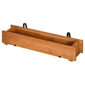 Arriate de madera rectangular para suelo o pared 91x18x16,5 cm natural