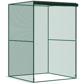 Invernadero de jardín para plantas e insectos con puerta enrollable y marco de acero 120x120x180 cm verde