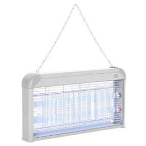 Lámpara antimosquitos eléctrica 30W con luz UV para interior y exterior 60 m² gris 48,5x8,5x26,5 cm