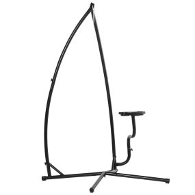 Soporte para silla colgante 190 cm con mesita lateral metal negro carga máx. 120 kg