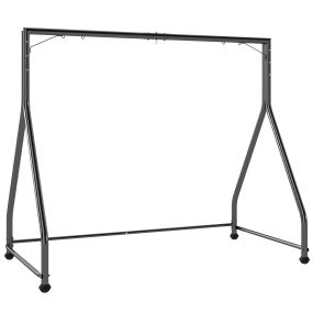 Soporte para columpio de acero negro 2 y 3 asientos o cesta colgante 210x117x175 cm 360 kg