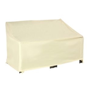 Funda para banco de jardín 2 plazas impermeable 600D crema 140x84x56/94 cm