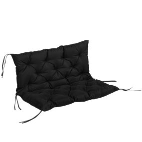 Cojín para banco de jardín con respaldo 100x98x8 cm negro para interior y exterior