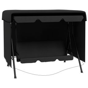 Funda para columpio de jardín exterior impermeable con cremallera 215x155x150 cm negro