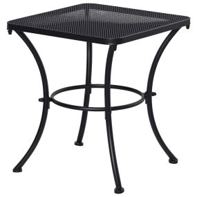 Mesa auxiliar cuadrada de metal para jardín exterior 45x45x50 cm negro