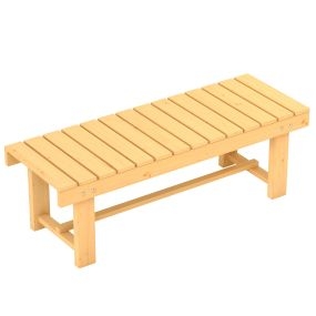 Banco de jardín de madera para 2 plazas 110x38x35 cm natural carga 250 kg