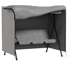Funda para columpio de jardín exterior 600D impermeable gris 177x114x152 cm
