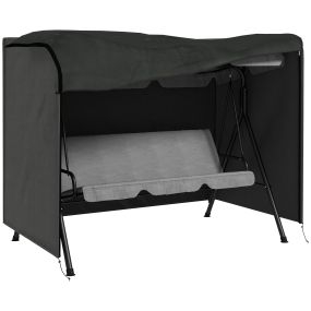 Funda para columpio de jardín exterior 600D impermeable 205x124x164 cm gris oscuro