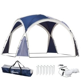 Toldo de refugio 3,5x3,5 m plegable con gancho, bolsa de transporte, impermeable y protección UV azul