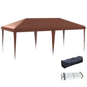 Carpa plegable gazebo 6x3 m pop-up con altura ajustable, toldo anti-UV y bolsa de transporte