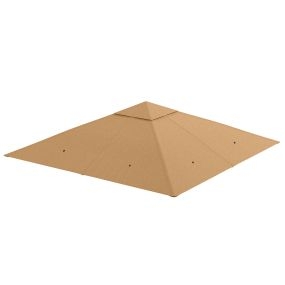 Techo de repuesto para cenador 3x3 m beige con 8 orificios de drenaje y protección UV