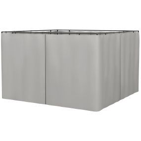4 paredes laterales para cenador 3x2 m con ganchos gris claro sin ventanas