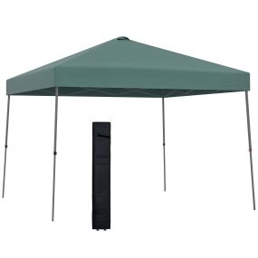 Cenador plegable 3x3 m con bolsa de transporte con ruedas impermeable y marco de acero verde