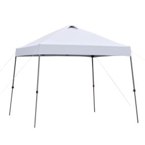 Cenador plegable 3x3 m blanco con bolsa de transporte con ruedas, impermeable y marco de acero