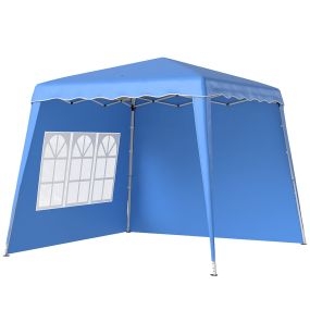 Carpa plegable pop-up 3x3 m con 2 paredes laterales, altura ajustable, UV50+ e impermeable, azul