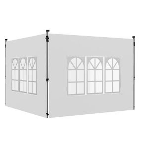 2 paredes laterales para carpa 3 x 3/3 x 4 m, 295x195 cm, con ventana, blanco