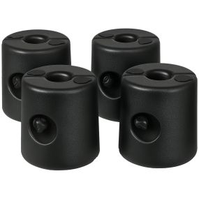 Pack de 4 pesos para carpas plegables rellenables con agua o arena negro 21,5/24x25,5 cm