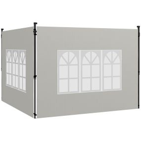 Paredes laterales para carpa 3x3 m y 3x6 m juego de 2 con ventanas blanco 293x193 cm