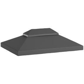 Techo de repuesto para cenador 4x3 m gris oscuro con techo doble y protección UPF30+