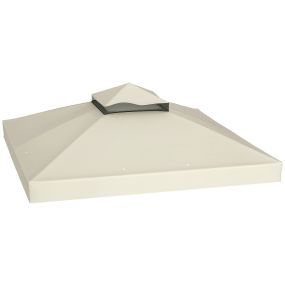 Techo de repuesto para cenador 3x3 m crema con doble techo, drenaje y protección UPF30+