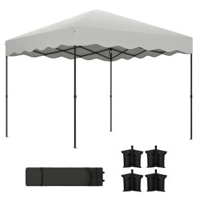 Carpa plegable pop-up gazebo 3x3 m blanca con protección UV 50+ y altura ajustable