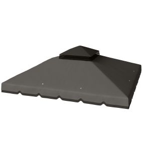 Techo de repuesto para cenador 3x3 m con techo doble, 8 orificios de drenaje, UPF 30+, gris claro