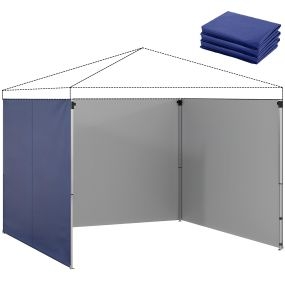 3 paredes laterales para carpa 3x3 m de tela 210D con cremallera azul oscuro 300x200 cm