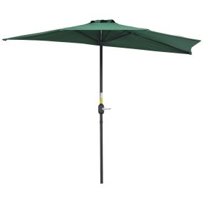 Sombrilla de jardín semicircular 269x138x236 cm con manivela verde para exterior