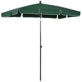 Sombrilla de jardín de aluminio 198x130x245 cm rectangular con inclinación verde