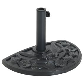 Base para sombrilla semicircular 9 kg para mástil 35/38/48 mm 50x32x32 cm negro