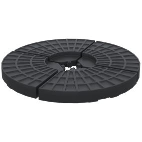 Peso para base de sombrilla de 4 piezas redonda rellenable con agua 52 L arena 60 kg o mixto 70 kg negro