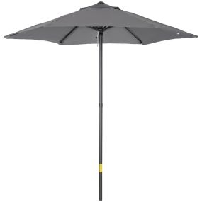 Sombrilla de terraza exterior Ø2x2 m con techo de ventilación y poste desmontable de aluminio gris oscuro