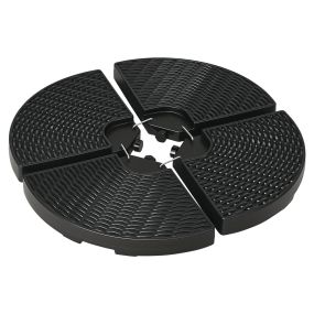 Base para sombrilla de 4 piezas rellenable con arena 68 kg o agua 52 L negro
