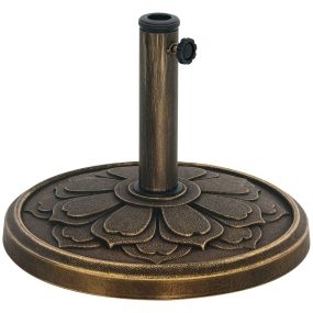 Base para sombrilla redonda de cemento 12 kg color bronce para jardín y terraza