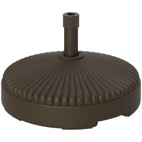 Base para sombrilla redonda rellenable con agua 23L o arena 28kg marrón para jardín y terraza