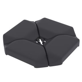 Base para sombrilla de 4 piezas rellenable de HDPE negra para cantilever y doble cara