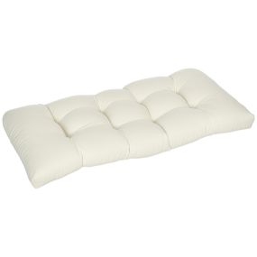 Cojín para banco de 2 plazas 110x48x8 cm crema para interiores y exteriores lavable