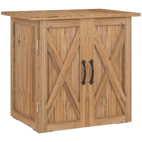 Armario de exterior de madera para jardín con 2 puertas magnéticas 77x55x72 cm marrón