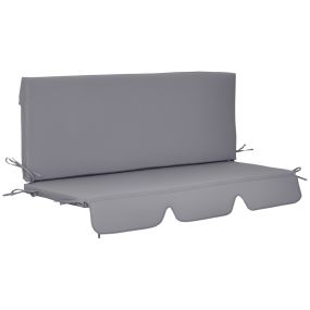 Cojín para columpio de 2 piezas 130x45x5 cm gris para jardín terraza balcón exterior