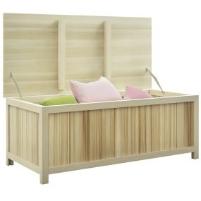 Arcón exterior de madera 172 L 120x55x45 cm madera natural resistente a la intemperie