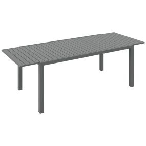 Mesa de jardín extensible de aluminio gris oscuro 180/240x94x73 cm para 6-8 personas